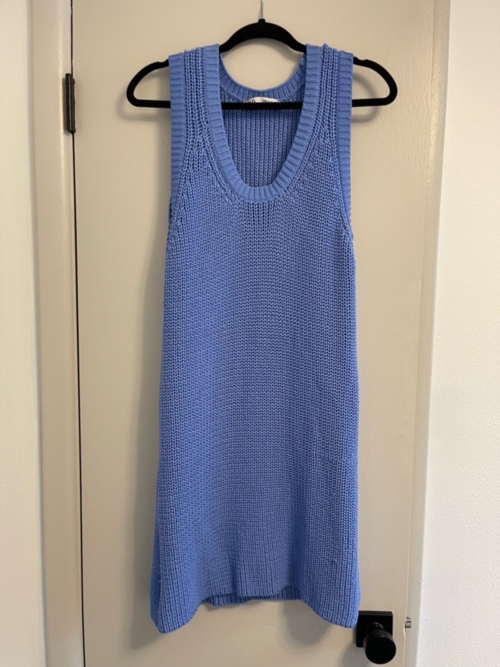 Zara Periwinkle Blue Knit Sleeveless Dress